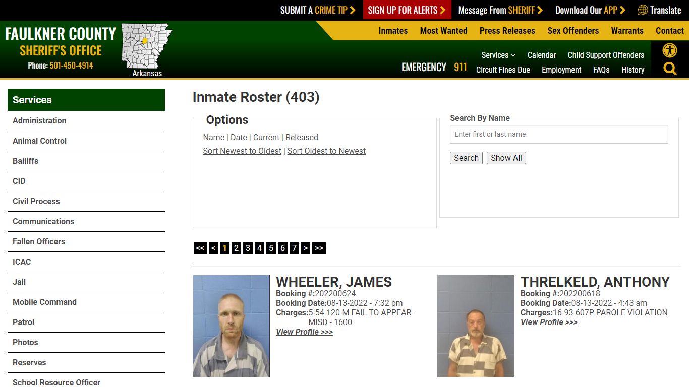 Inmate Roster - Current Inmates Booking Date ... - Arkansas